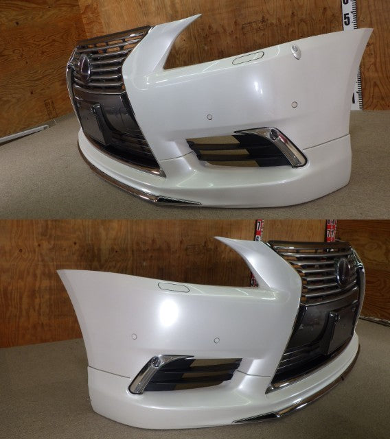 JDM 2013 LEXUS LS460 LS600 Modelista STOßSTANGE VORNE WEISS mit GITTERNEBEL OEM2