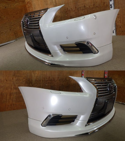 JDM 2013 LEXUS LS460 LS600 Modelista STOßSTANGE VORNE WEISS mit GITTERNEBEL OEM2